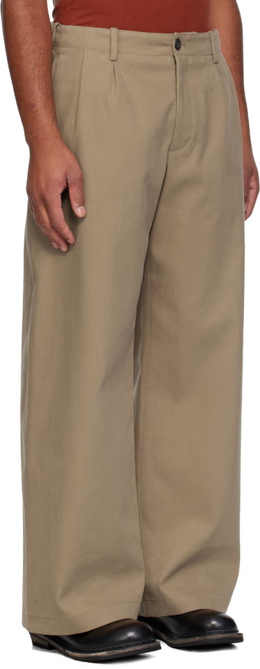 Bukser OUR LEGACY Bridge Pleated Wide-Leg Chino Trousers Beige | M4254BS, 1