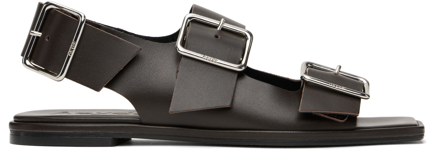 Tøj Aeyde Aeyde Thekla Leather Slingback Sandals Brun | A11-FS-BRNS08FL65-SS25-953-001, 0