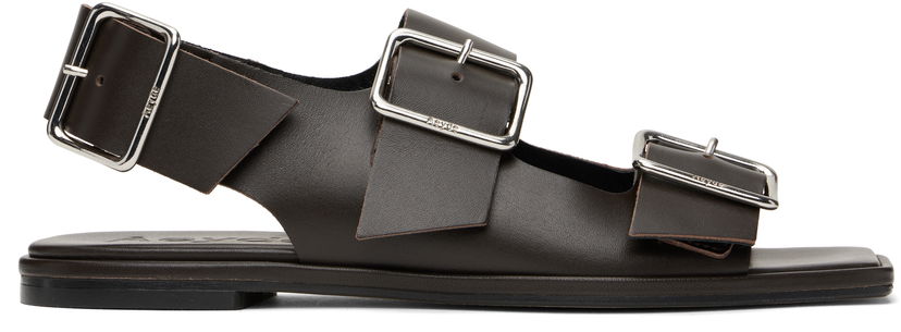 Tøj Aeyde Aeyde Thekla Leather Slingback Sandals Brun | A11-FS-BRNS08FL65-SS25-953-001