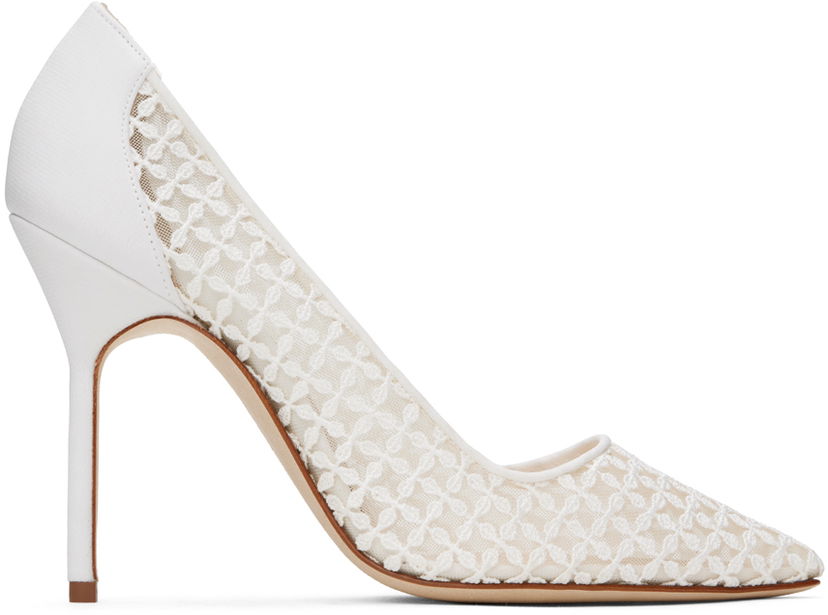 Tilbehør Manolo Blahnik Manolo Blahnik BBLA Lace Pumps Hvid | 423-1744