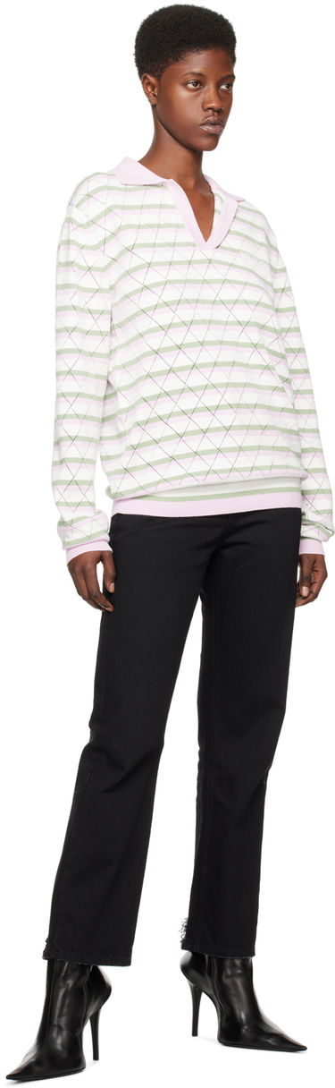 Sweater We11done We11done Striped Knit Polo Shirt Flerfarvet | WD-KT0-24-639-U-LP, 3