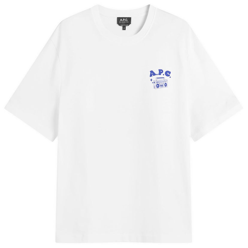 T-shirt A.P.C. Men's Disco Print T-Shirt, Size Small Hvid | COHGS-M26530-AAB