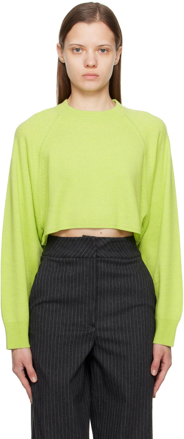Sweater Loulou de Saison Loulou de Saison Bocas Cropped Sweater Grøn | BOCAS, 0