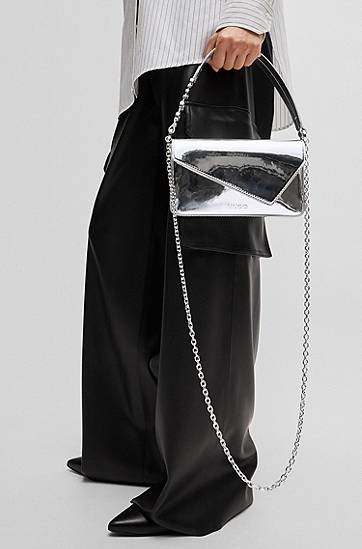 Skuldertaske BOSS Clutch Bag With Logo Handle Metalisk | 50536245, 1