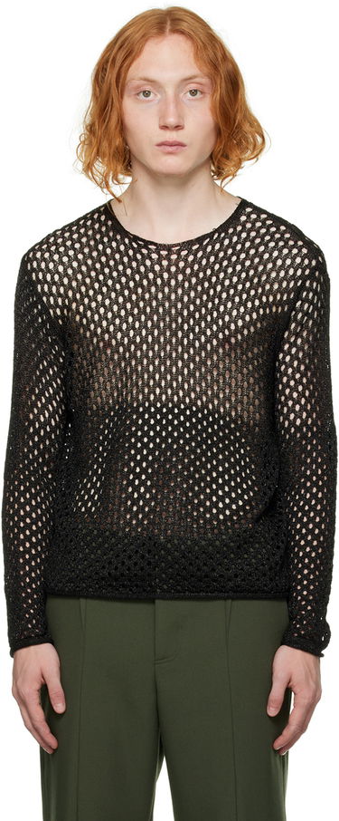 Sweater Dion Lee Metallic Long Sleeve Sweater Sort | C7107F22, 0