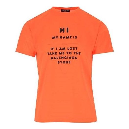 T-shirt Balenciaga 'Hi My Name Is' T-Shirt Orange | 661705TKVK47513, 0