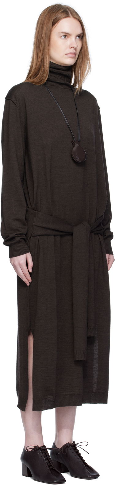 Kjole LEMAIRE Midi Knit Dress Brun | DR1082 LK087, 4