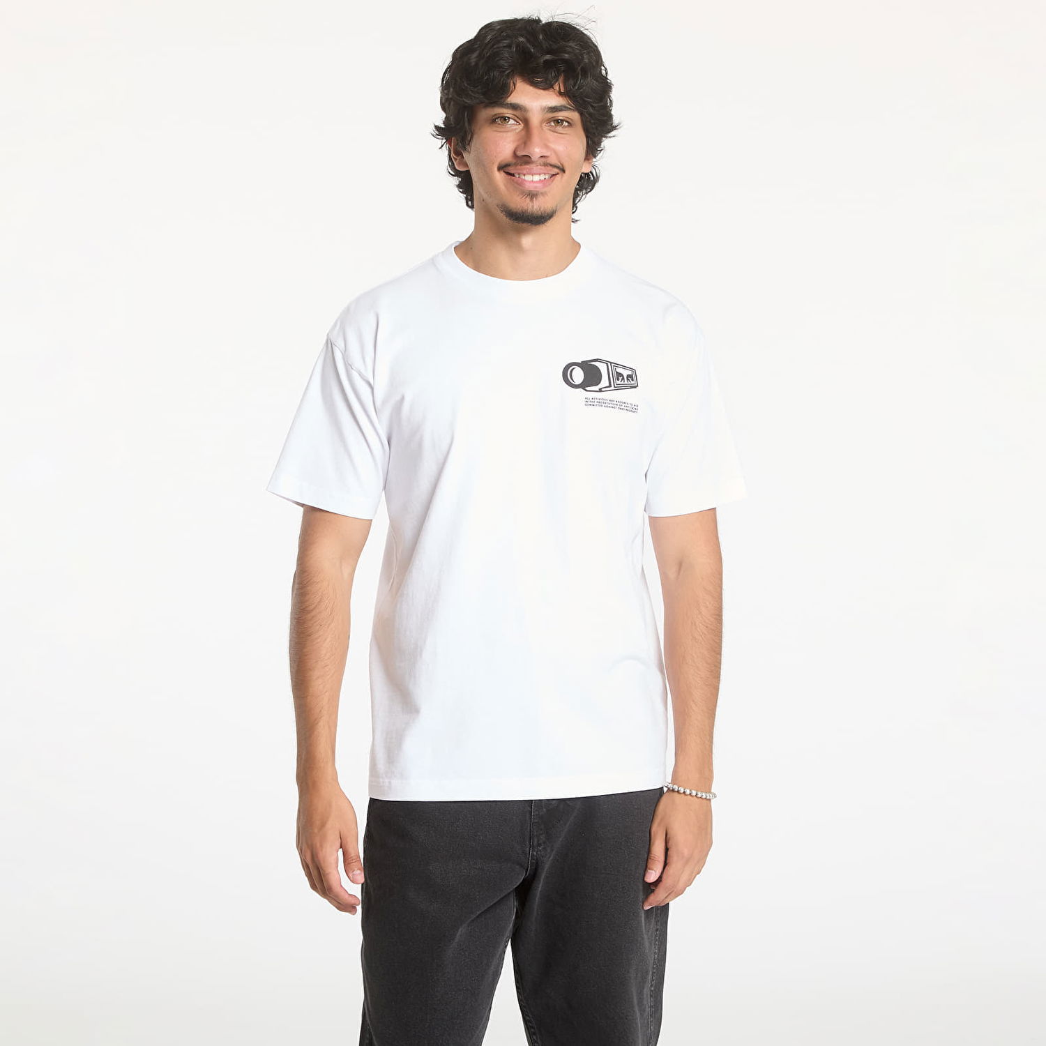 T-shirt OBEY T-shirt Warning White Hvid | 166913948-WHT, 0