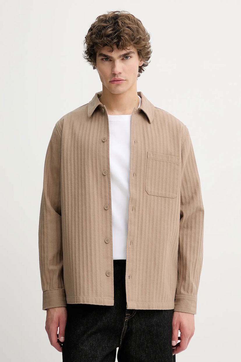 Skjorte Samsoe Samsoe Samsoe Samsoe SADAMON Regular Fit Collared Shirt Beige | M25200057