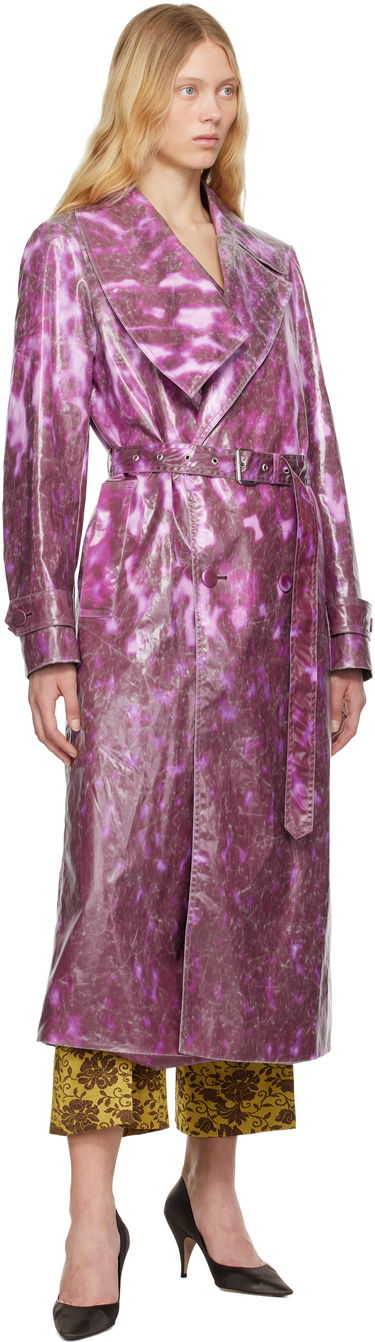 Regnfrakke Dries Van Noten Dries Van Noten Double-Breasted Trench Coat Lilla | 251-010213-1108, 3