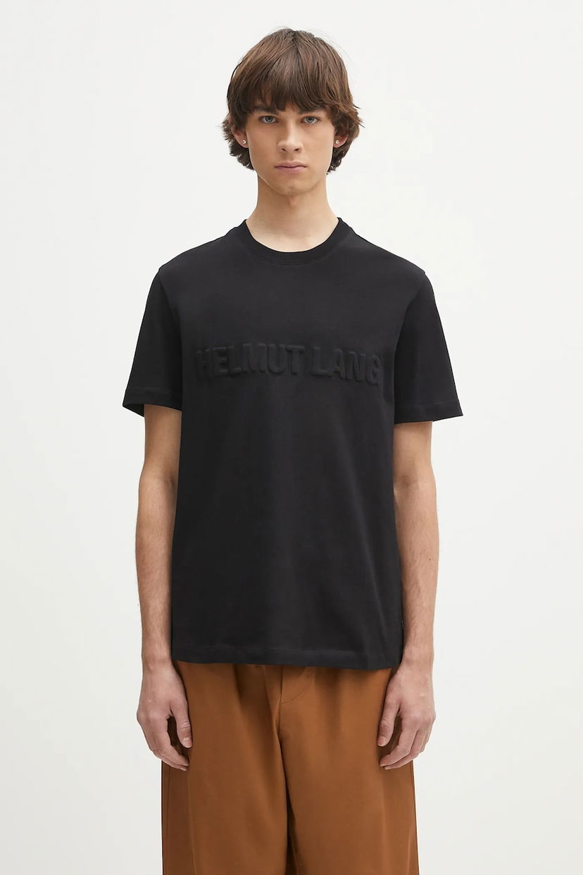 T-shirt Helmut Lang Helmut Lang Embossed Logo T-Shirt Sort | P01HM508
