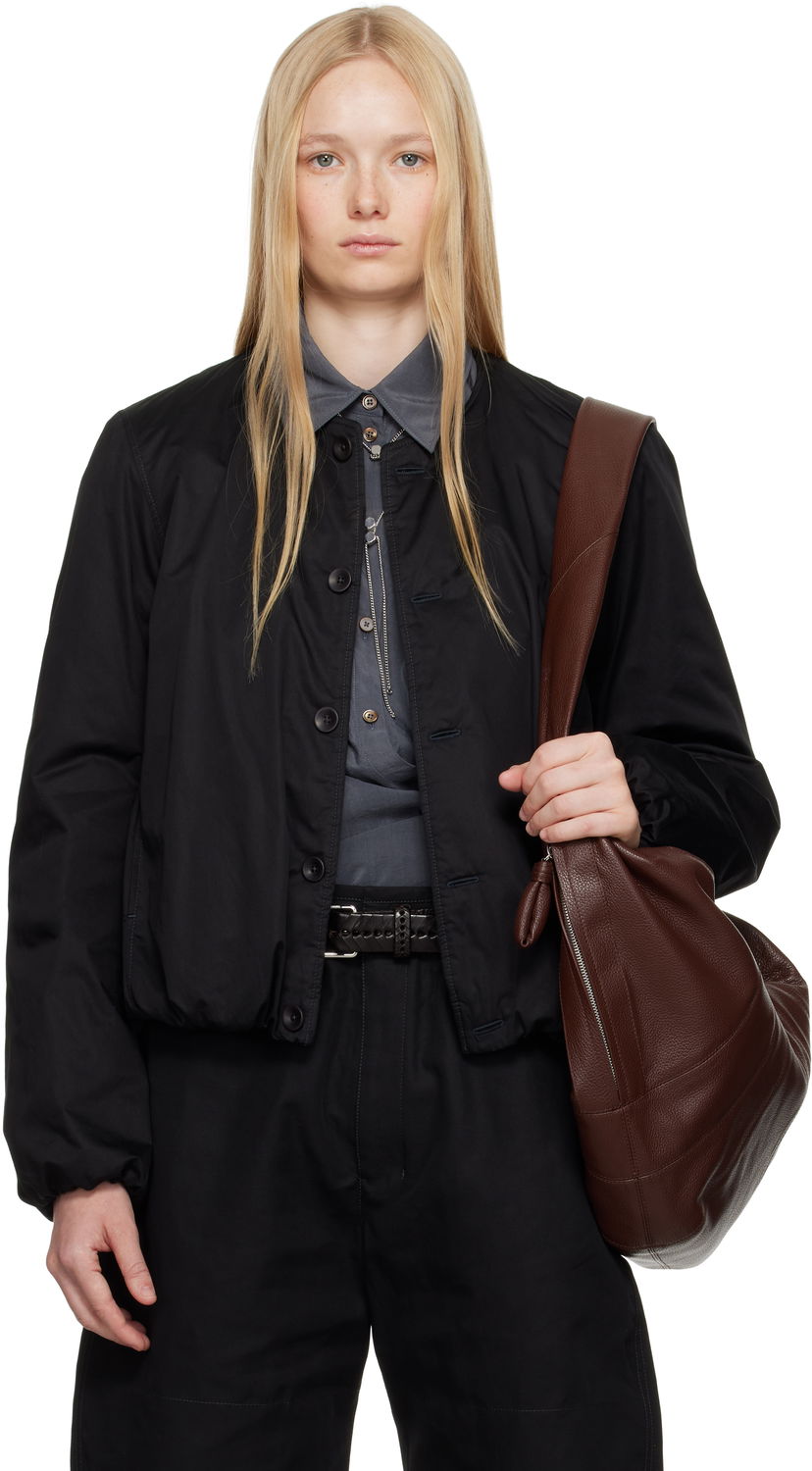 Bomberjakke LEMAIRE Lemaire Wadded Bomber Jacket Sort | OW1128 LF1207