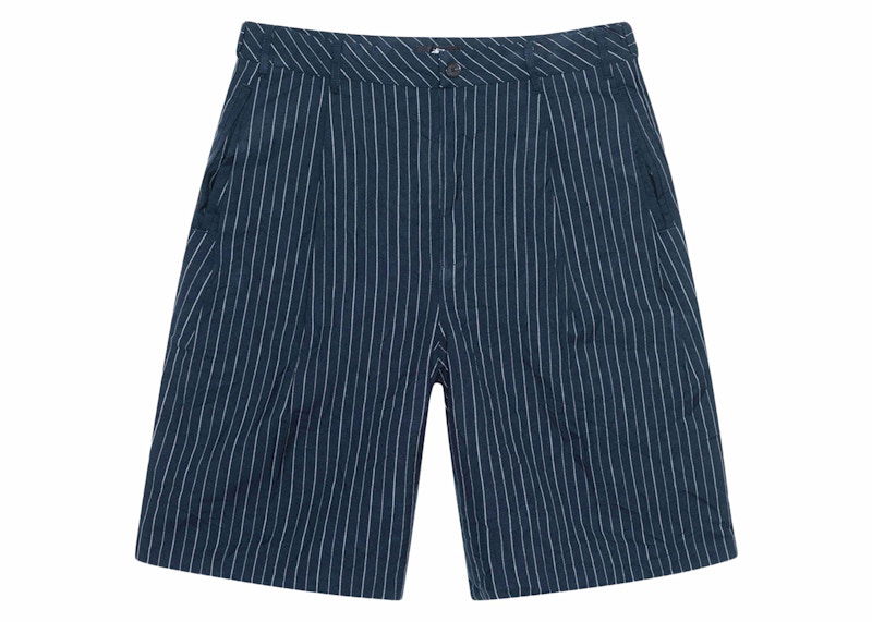 Shorts Stüssy Stussy Pleated Stripe Shorts Blå | 112314