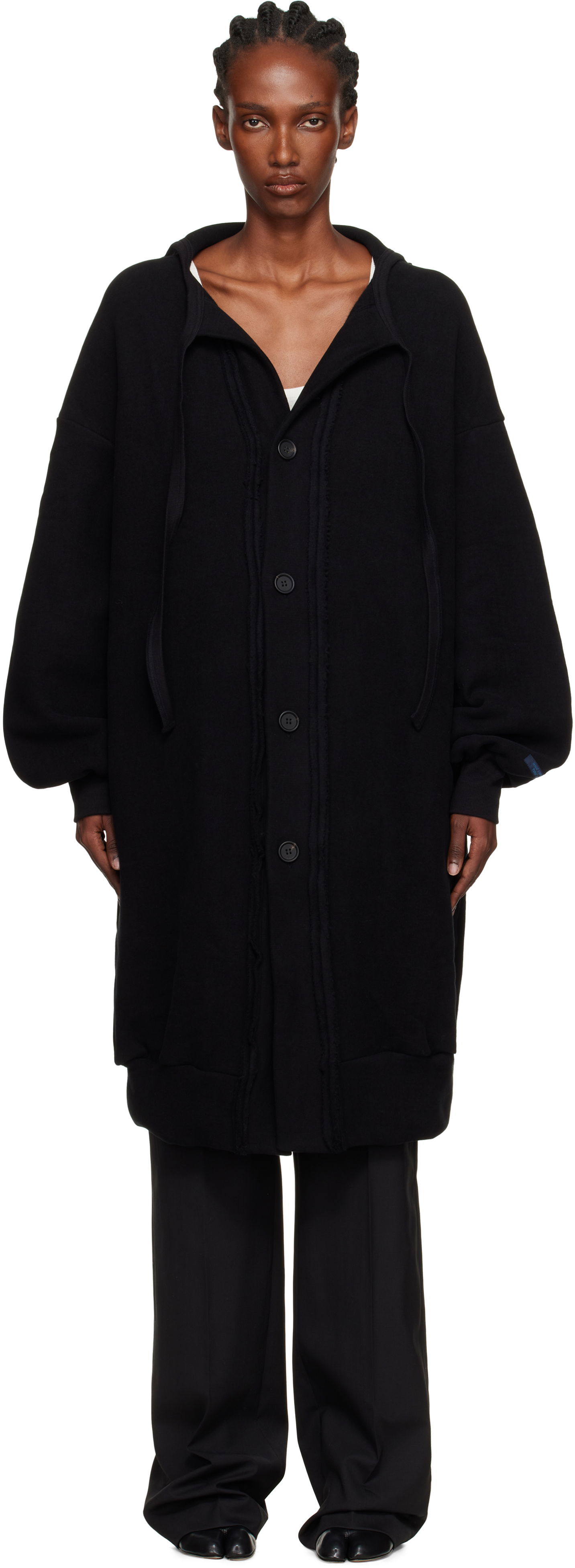 Jakke Yohji Yamamoto YOHJI YAMAMOTO Jersey Twill Button Cardigan Sort | FM-T86-002, 0
