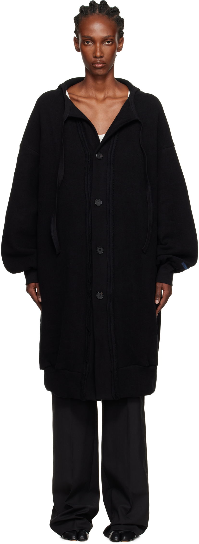 Jakke Yohji Yamamoto YOHJI YAMAMOTO Jersey Twill Button Cardigan Sort | FM-T86-002