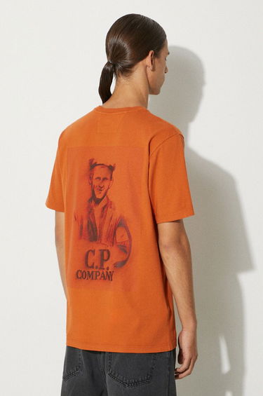 T-shirt C.P. Company 24/1 Jersey Pencil Effect Graphics T-Shirt Brun | 17CMTS242A005431G, 0