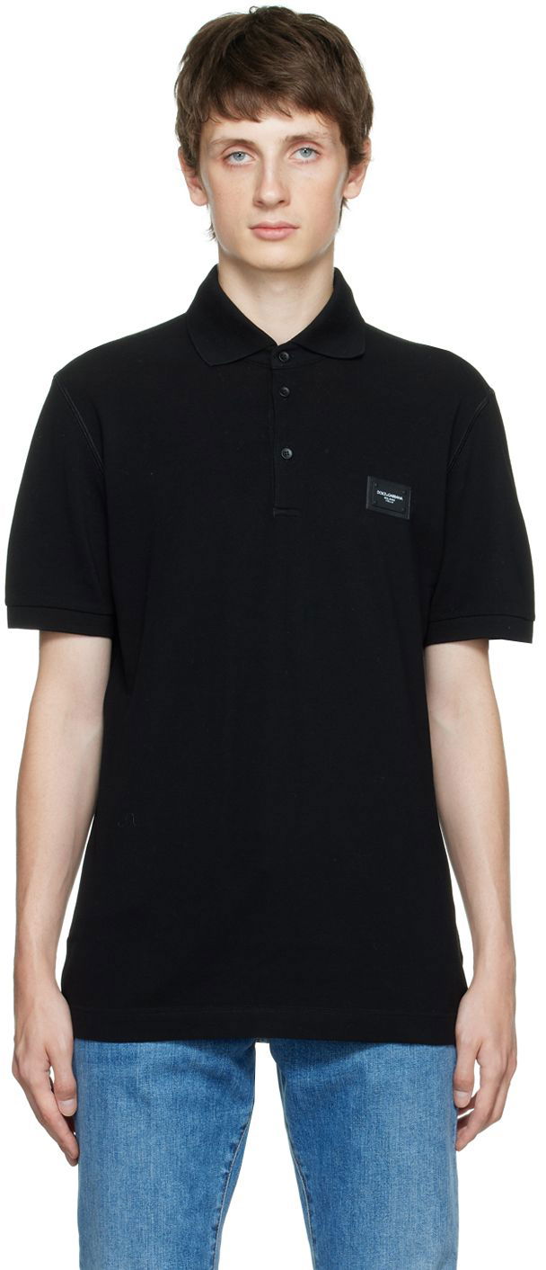 Polo skjorte Dolce & Gabbana Black Cotton Polo Sort | G8KK1TFU7EN