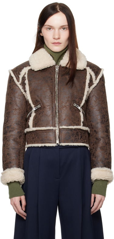 Bomberjakke STAND STUDIO Faux Leather and Sherpa Jacket Brun | 66402-9996, 0