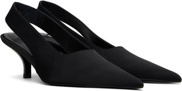Sneakers og sko TOTEME Classic Satin Slingback Heels Sort | 251-WAS0205-FB0401, 3