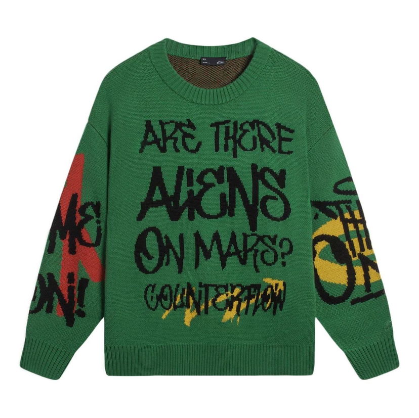 Sweater Li-Ning CF Mars Graphic Crew Neck Sweater Grøn | AMBS187-2