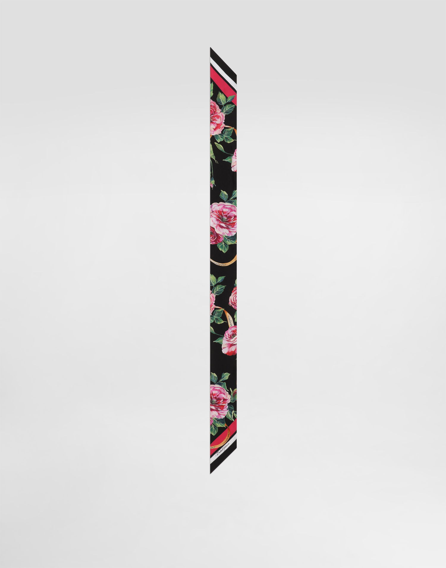 Tørklæde Dolce & Gabbana Dolce & Gabbana Rose-Print Twill Headscarf Sort | FS215AGDCUOHD5JA, 0