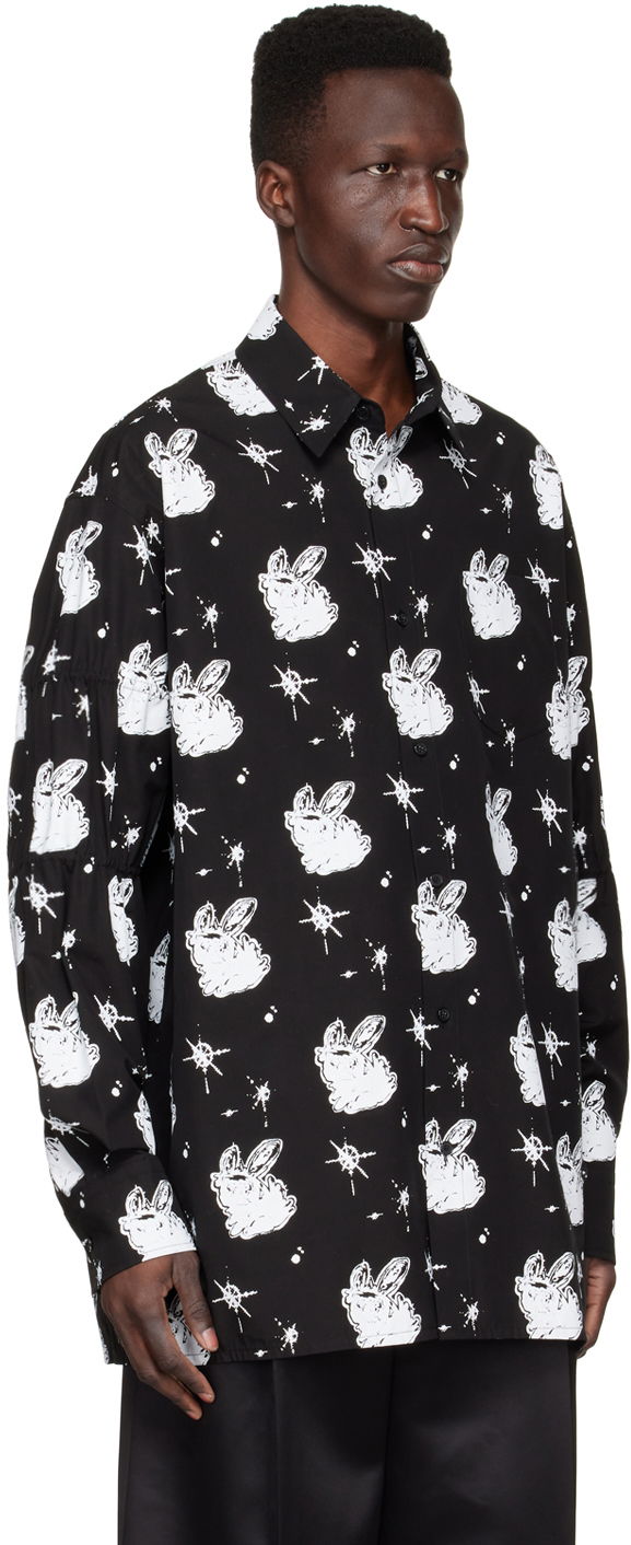 Skjorte We11done We11done Cotton Poplin Space Bunny Print Shirt Sort | WD-BL1-22-142-M-BK, 1
