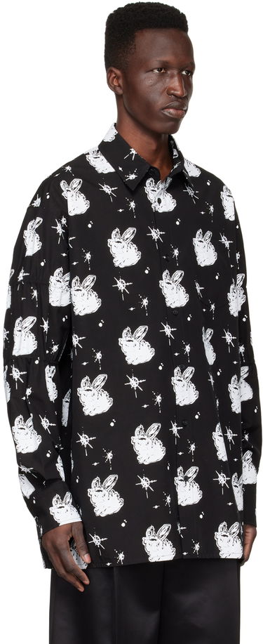 Skjorte We11done We11done Cotton Poplin Space Bunny Print Shirt Sort | WD-BL1-22-142-M-BK, 1