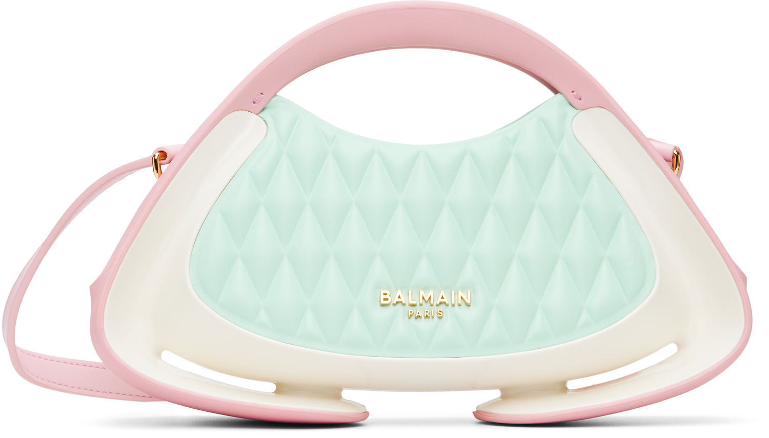 Håndtaske Balmain Small Two-Tone Quilted Jolie Madame Bag Flerfarvet | FN1DA902KPEH, 0