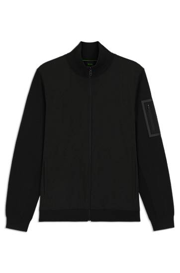 Jakke BOSS Thermoregulating Hybrid Jacket with Zipped Sleeve Pocket Sort | 50541951, 0