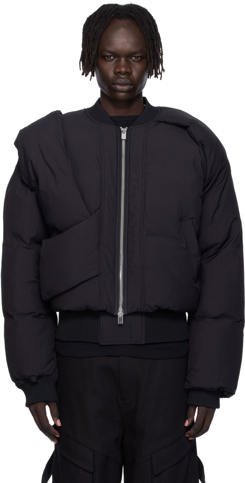 Bomberjakke HELIOT EMIL Heliot Emil Altair Puffer Bomber Jacket Sort | AW25_M_02_163_BLK01