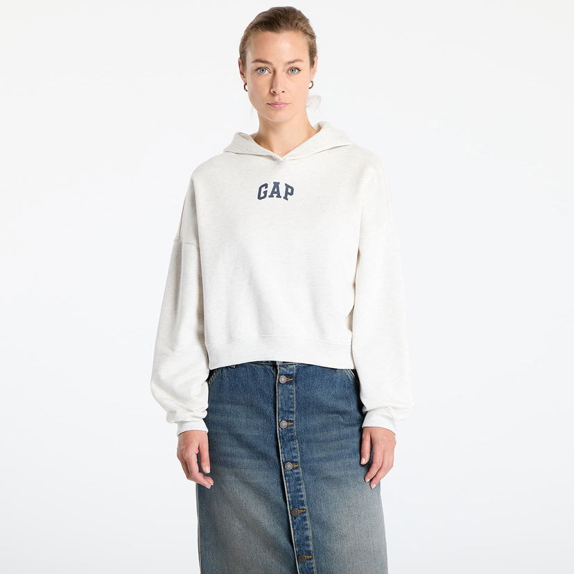 Sweatshirt GAP GAP Cropped Logo Hoodie Hvid | 429497-06