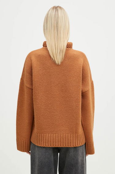 Sweater JW Anderson JW Anderson Leather Patch Pocket Turtleneck Jumper Brun | KW1292.YN0367.619, 2