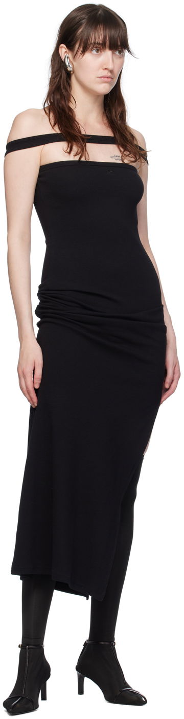 Kjole Courrèges Courrèges Hyperbole Off-the-Shoulder Maxi Dress Sort | 224JRO400JS0121, 3