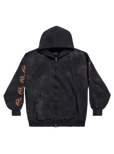 Sweatshirt Balenciaga Heavy Metal Zip-Up Small Fit Hoodie Sort | 744454TOVD81055
