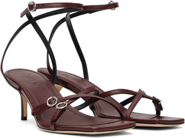 Skopleje Aeyde Aeyde Libby Leather Kitten Heel Sandals Bourgogne | A11-HS-GAIS55TB172-SS25-955-007, 3