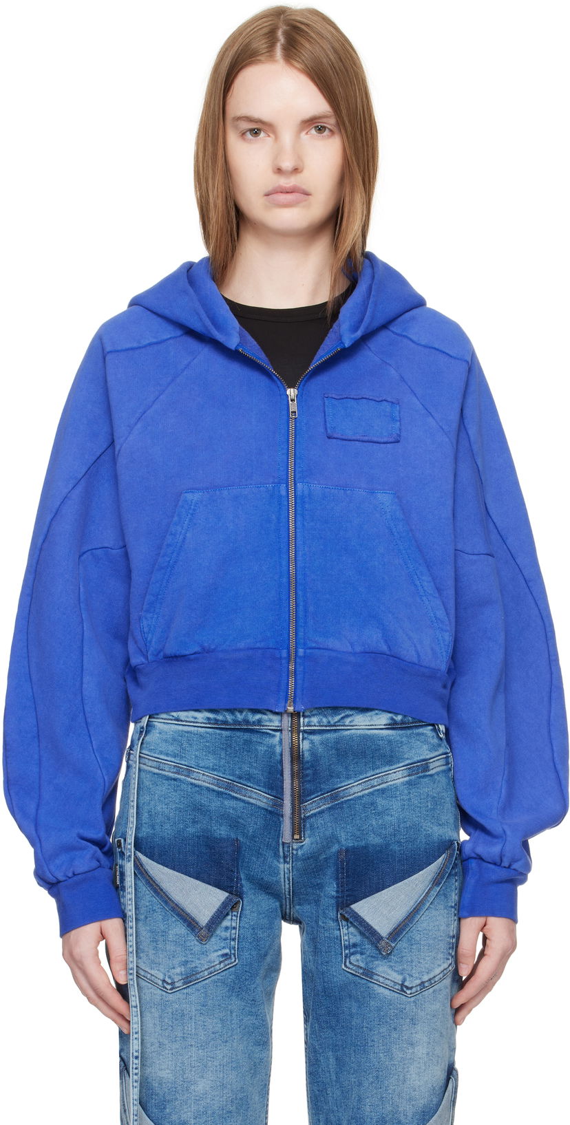 Sweatshirt Ottolinger Ottolinger Multiline Zip Hoodie Blå | 115-600415-03