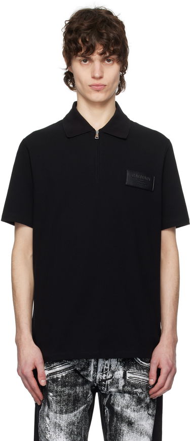 Polo skjorte Balmain Balmain Logo Patch Polo Sort | EH1GC027BC92, 0