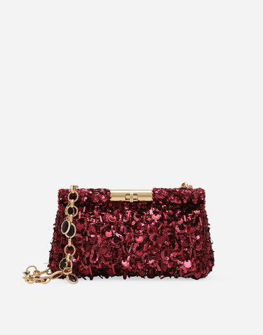 Skuldertaske Dolce & Gabbana Dolce & Gabbana Marlene Sequin Embellished Shoulder Bag Bourgogne | BB7620A521389554, 0