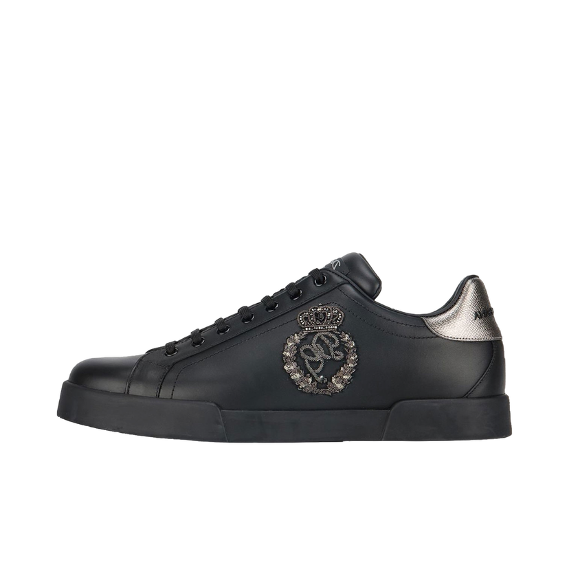 Sneakers og sko Dolce & Gabbana Portofino Crown Patch Black Sort | CS1538AH164