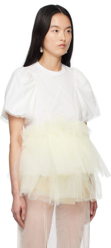 T-shirt Simone Rocha Simone Rocha Tulle Overlay Puff Sleeve Tutu Hem T-Shirt Rød | 5310 0553, 4