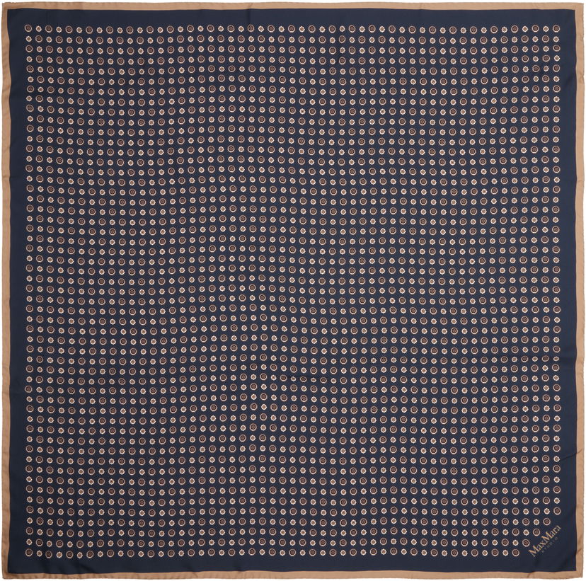 Tørklæde Max Mara Max Mara Studio Lontra Silk Scarf Mørkeblå | 2526546011600