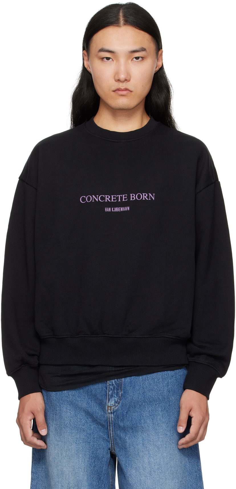 Sweatshirt Han Kjøbenhavn Han Kjobenhavn Logo Oversized Crewneck Sweatshirt Sort | M-134724