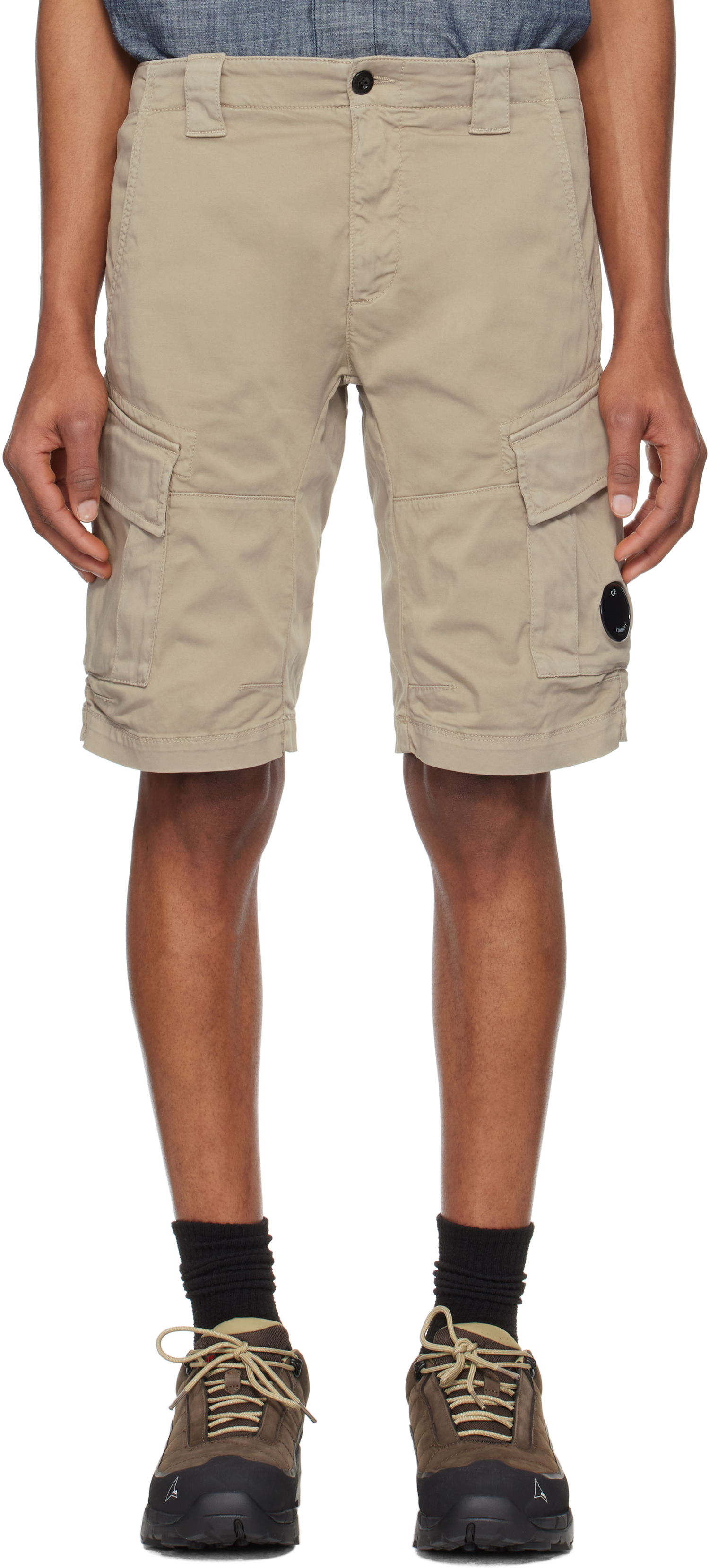 Shorts C.P. Company C.P. Company Stretch Sateen Cargo Shorts Beige | 18CMBE116A005694G, 0