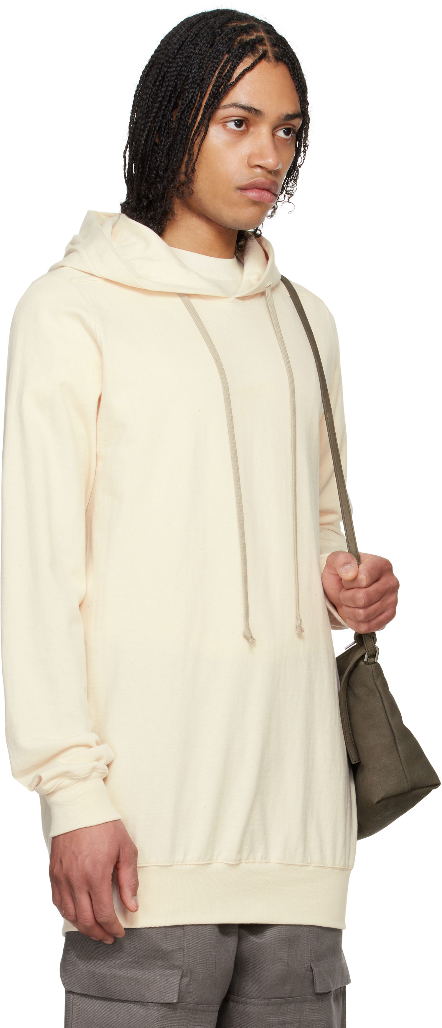 Sweatshirt Rick Owens Rick Owens Heavy Jersey Hoodie Beige | RU01E5282 BA, 1