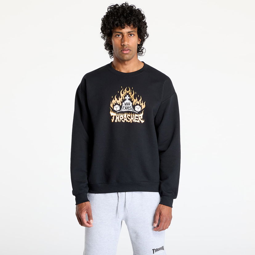 Sweatshirt Thrasher Thrasher Who Cares by Neckface Crewneck Sweatshirt Sort | 145708