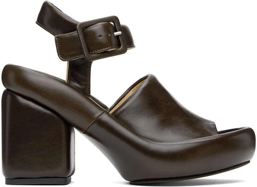 Tøj LEMAIRE LEMAIRE Padded Wedge Heeled Sandals Brun | FO0095 LL0078