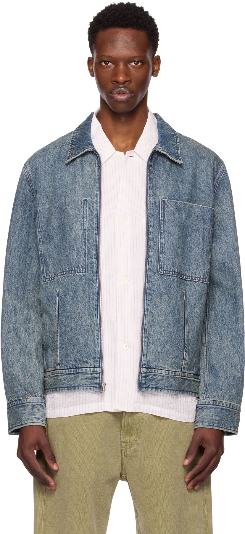 Jakke rag & bone Rag & Bone Simon Garage Denim Jacket Blå | MBW25P2011DNML