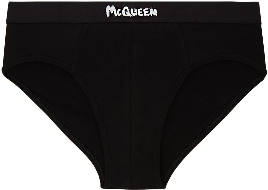 Undertøj og sokker Alexander McQueen Alexander McQueen Graffiti Briefs Sort | 7107514112Q, 0