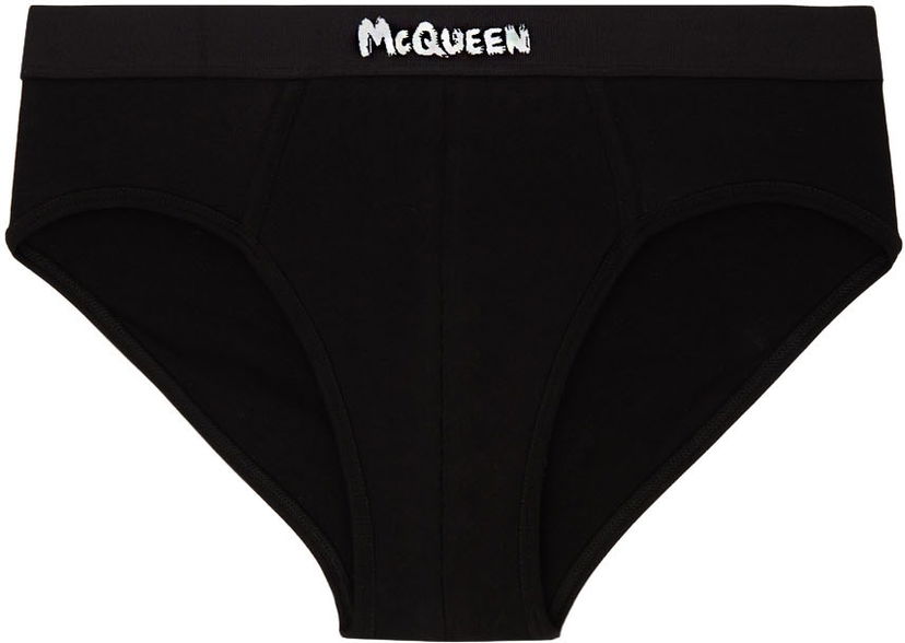 Undertøj og sokker Alexander McQueen Alexander McQueen Graffiti Briefs Sort | 7107514112Q