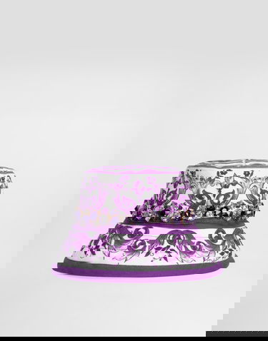 Hat Dolce & Gabbana Dolce & Gabbana Majolica-Print Bucket Hat with Jewels Lilla | FH671ZFPFSUIP3TN, 3
